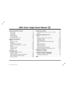 Handleiding Buick Regal (2003)
