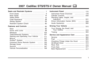 Handleiding Cadillac STS (2007)