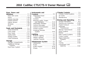 Handleiding Cadillac CTS (2010)