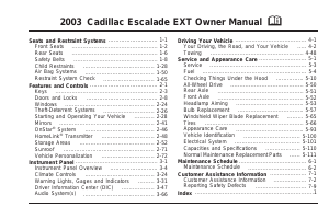Handleiding Cadillac Escalade ESV (2003)