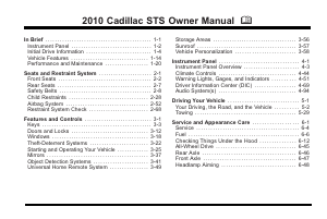 Handleiding Cadillac STS (2010)