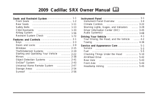 Handleiding Cadillac SRX (2009)