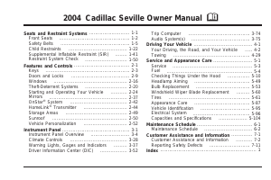 Handleiding Cadillac Seville (2004)