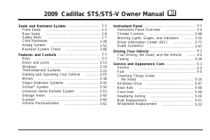 Handleiding Cadillac STS (2009)