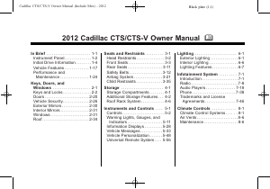 Handleiding Cadillac CTS (2012)