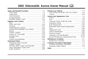 Handleiding Oldsmobile Aurora (2003)