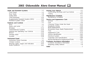 Handleiding Oldsmobile Alero (2003)