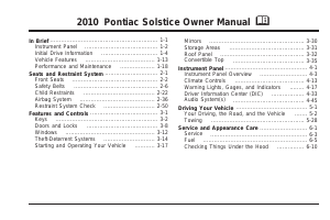 Handleiding Pontiac Solstice (2010)