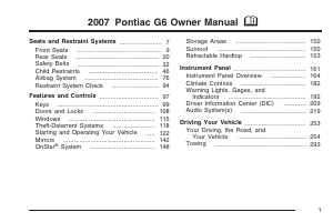 Handleiding Pontiac G6 (2007)