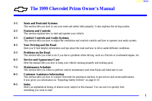 Handleiding Chevrolet Prizm (1999)