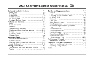 Handleiding Chevrolet Express (2003)