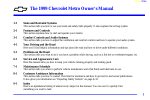 Handleiding Chevrolet Metro (1999)