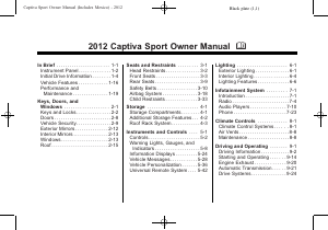 Handleiding Chevrolet Captiva Sport (2012)