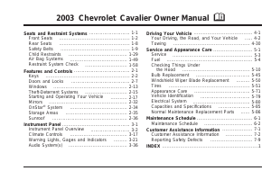 Handleiding Chevrolet Cavalier (2003)