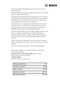 Bedienungsanleitung Bosch HMT9756EU Mikrowelle