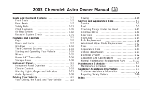 Handleiding Chevrolet Astro (2003)