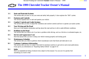 Handleiding Chevrolet Tracker (1999)