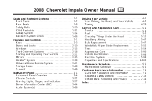 Handleiding Chevrolet Impala (2008)
