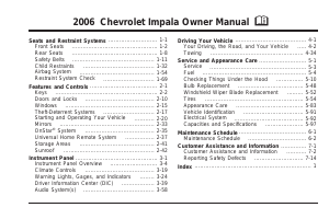 Handleiding Chevrolet Impala (2006)
