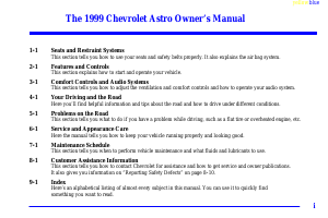 Handleiding Chevrolet Astro (1999)
