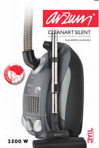 Kullanım kılavuzu Arzum AR 461 Cleanart Silent Elektrikli süpürge