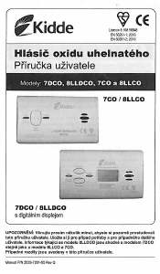 Manuál Kidde 7DCO Detektor oxidu uhelnatého