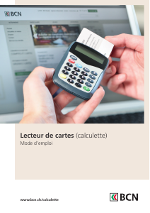 Mode d’emploi BCN Calculette Lecteur de cartes