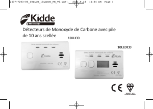 Mode d’emploi Kidde 10LLDCO Détecteur de monoxyde de carbone