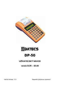 Návod Datecs DP-50 Registračná pokladnica