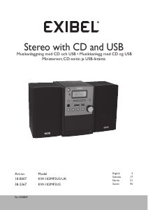 Bruksanvisning Exibel KW-102MP3US-UK Stereoanläggning