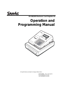 Manual SAM4s ER-265 Cash Register