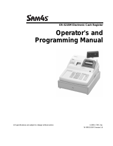 Manual SAM4s ER-5215M Cash Register