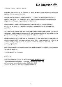 Manual de uso De Dietrich DTI1113X Placa
