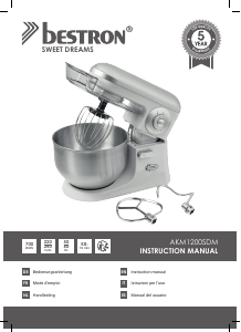 Manual Bestron AKM1200SDM Stand Mixer