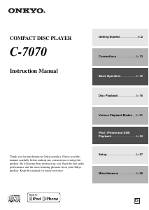 Handleiding Onkyo C-7070 CD speler