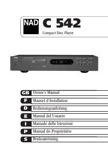 Mode d’emploi NAD C 542 Lecteur CD