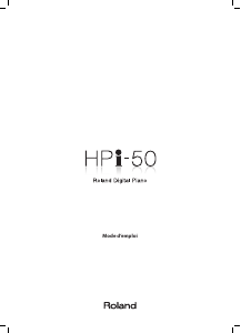 Mode d’emploi Roland HPi-50 Piano numérique