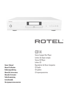 Manual de uso Rotel CD14 Reproductor de CD