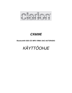 Käyttöohje Clarion CX609E Autoradio