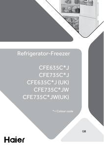Mode d’emploi Haier CFE735CSJ Réfrigérateur combiné