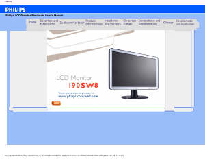 Handleiding Philips 190SW8FS LCD monitor