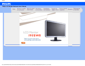 Mode d’emploi Philips 190SW8FS Moniteur LCD