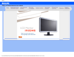 Instrukcja Philips 190SW8FS Monitor LCD