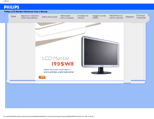 Manual Philips 190SW8FS Monitor LCD