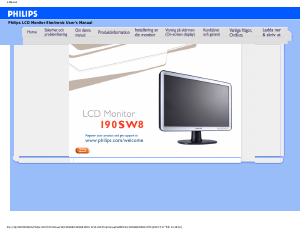 Bruksanvisning Philips 190SW8FS LCD skärm