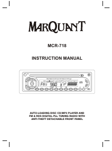 Bruksanvisning MarQuant MCR-718 Bilradio