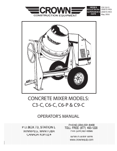 Handleiding Crown C9-C Cementmixer