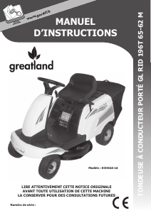 Mode d’emploi Greatland GL RID 196T 65-62 M Tondeuse à gazon