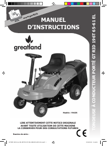 Mode d’emploi Greatland GT RID 196T 65-61 EL Tondeuse à gazon