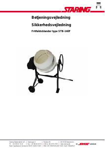 Brugsanvisning Staring STB-140F Cementblander